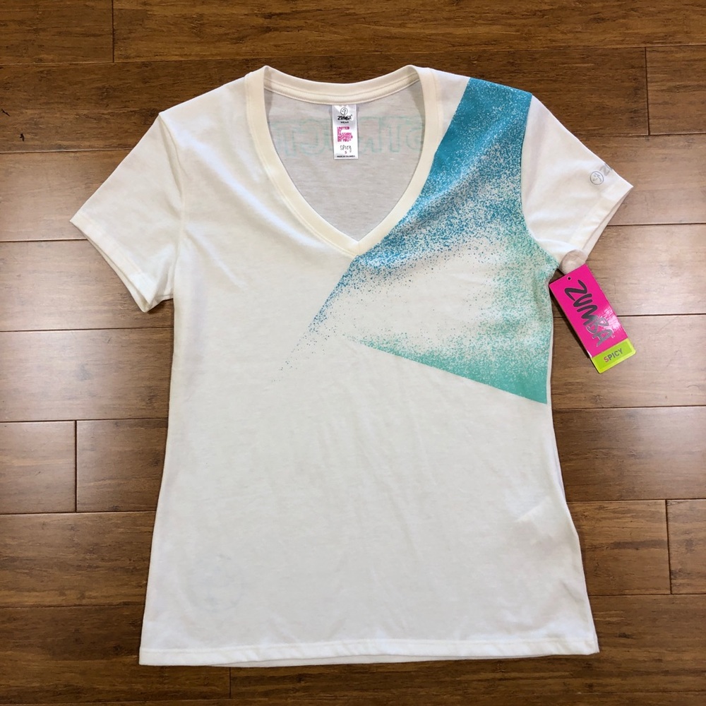 NWT Zumba Instructor V-Neck Tee Size Spicy
